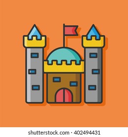 cartoon castle vector icon