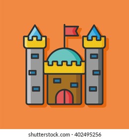 cartoon castle vector icon