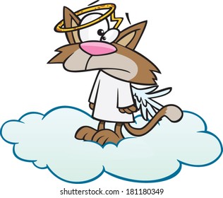 Cartoon Cat Angel Halo Stock Vector (Royalty Free) 181180349