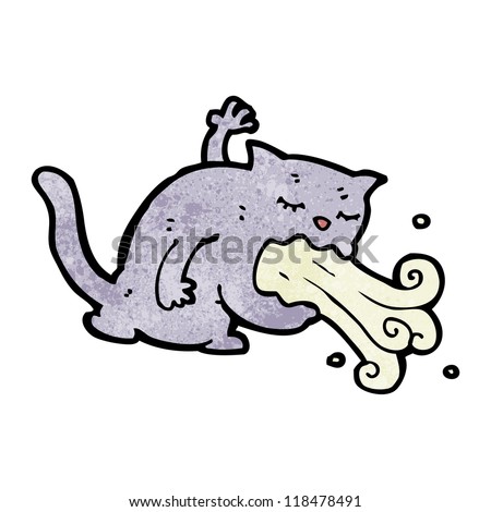 cartoon cat being sick