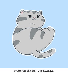 cartoon cat with a big belly and a funny expression