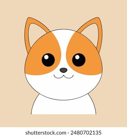 A cartoon cat with a big smile on its face. The cat is orange and white. The cat is smiling and looking at the camera