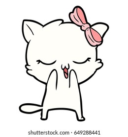 Karikatze mit Schleife auf dem Kopf