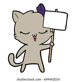 gato de dibujos animados con arco sobre la cabeza