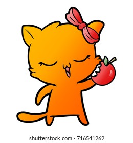 cartoon cat with bow on head