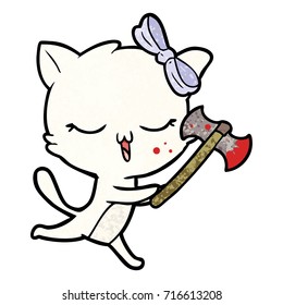 gato de dibujos animados con arco sobre la cabeza