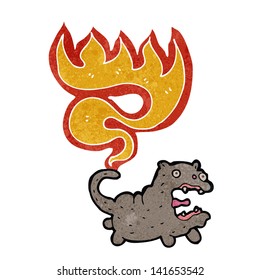 cartoon cat with burning tail