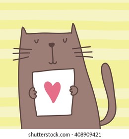 Cartoon cat card. 