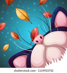 Cartoon cat characters. Fall illustration. Vector eps 10