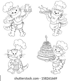 Cartoon cat chef