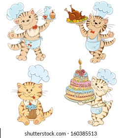 Cartoon cat chef