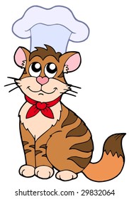 Cartoon cat chef - vector illustration.
