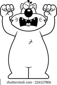 A cartoon cat with claws out ready to attack.