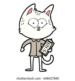 cartoon cat with clipboard