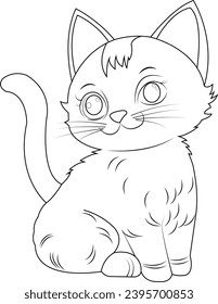 cartoon cat for coloring book