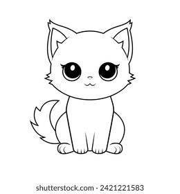 Cartoon Cat Coloring Book For Children