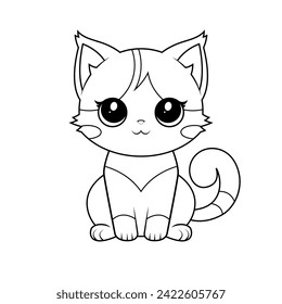 Cartoon Cat Coloring Book For Children