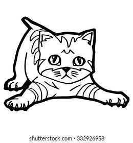 cartoon Cat Coloring Page for kid