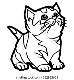 cartoon Cat Coloring Page for kid