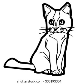 cartoon Cat Coloring Page vector