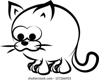 Cartoon cat for coloring - vector