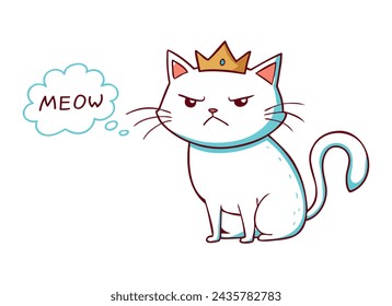 a cartoon cat with a crown on its head