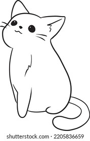 cartoon cat cute animal doodle kawaii anime coloring page cute illustration clip art character
