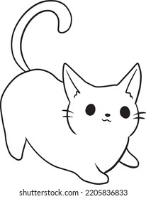 cartoon cat cute animal doodle kawaii anime coloring page cute illustration clip art character
