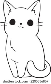 cartoon cat cute animal doodle kawaii anime coloring page cute illustration clip art character