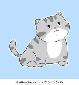 cartoon cat with a cute face and a fluffy tail