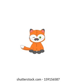Cartoon cat dressed in fox
