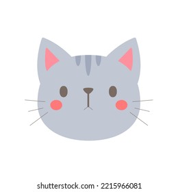 cartoon cat face Cute pets for animal lovers.