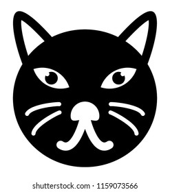 
Cartoon cat face icon
