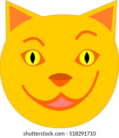 Cartoon cat face smile