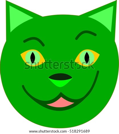 Cartoon cat face smile