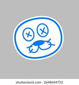 Cartoon cat face sticker graphic