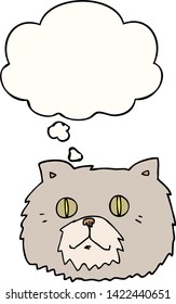 cartoon cat face with thought bubble
