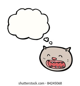 cartoon cat face with thought bubble