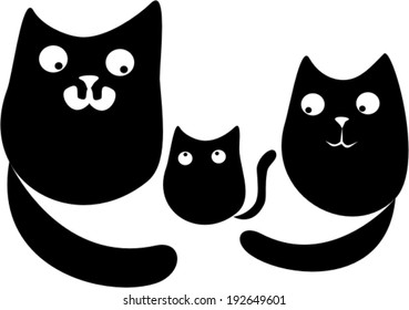 Cartoon cat family