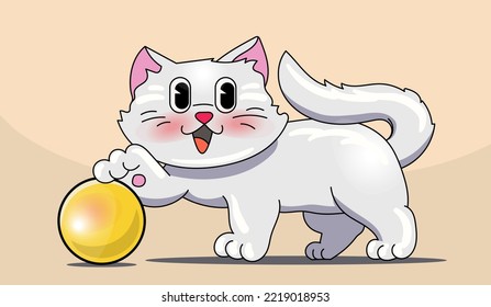 Cartoon cat. Fun vector graphics. Kids art.