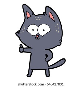 cartoon cat giving thumbs up