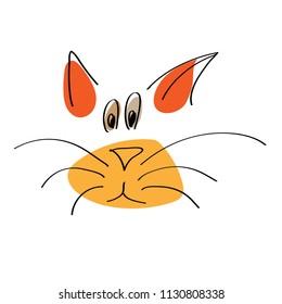 cartoon cat hand drawing vector illustration