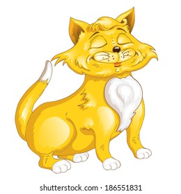 Cartoon cat with happy smile