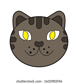 Cartoon Cat Head Icon Vector
