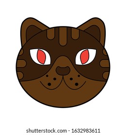 Cartoon Cat Head Icon Vector