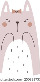 Ilustración vectorial de la risa de la cabeza del gato de la historieta