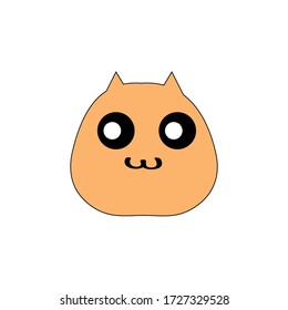 Cartoon Cat Head with orange color vector illustration
