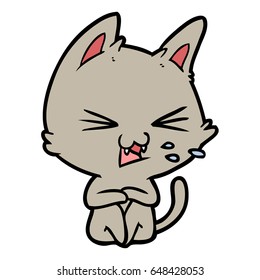 Cartoon Cat Hissing