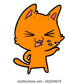 cartoon cat hissing