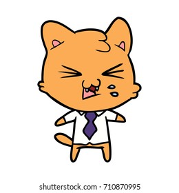 cartoon cat hissing